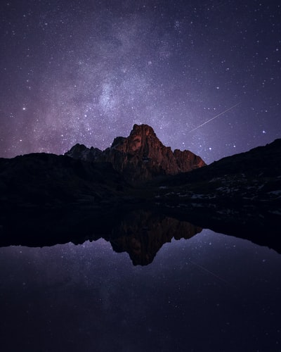 星夜下的褐山
